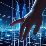 "A conceptual illustration depicting a futuristic smart city skyline at night, crisscrossed by intricate, glowing data streams. Overlaid on this digital network are translucent, protective shields and interconnected nodes symbolizing data privacy (GDPR) and robust cybersecurity. A transparent, ethereal AI interface shows a human hand overseeing algorithmic processes, emphasizing human control and ethical AI (AI Act). The overall mood is one of secure innovation and responsible technological advancement. High-tech, abstract, digital art, dark blue and vibrant light tones, cinematic lighting."